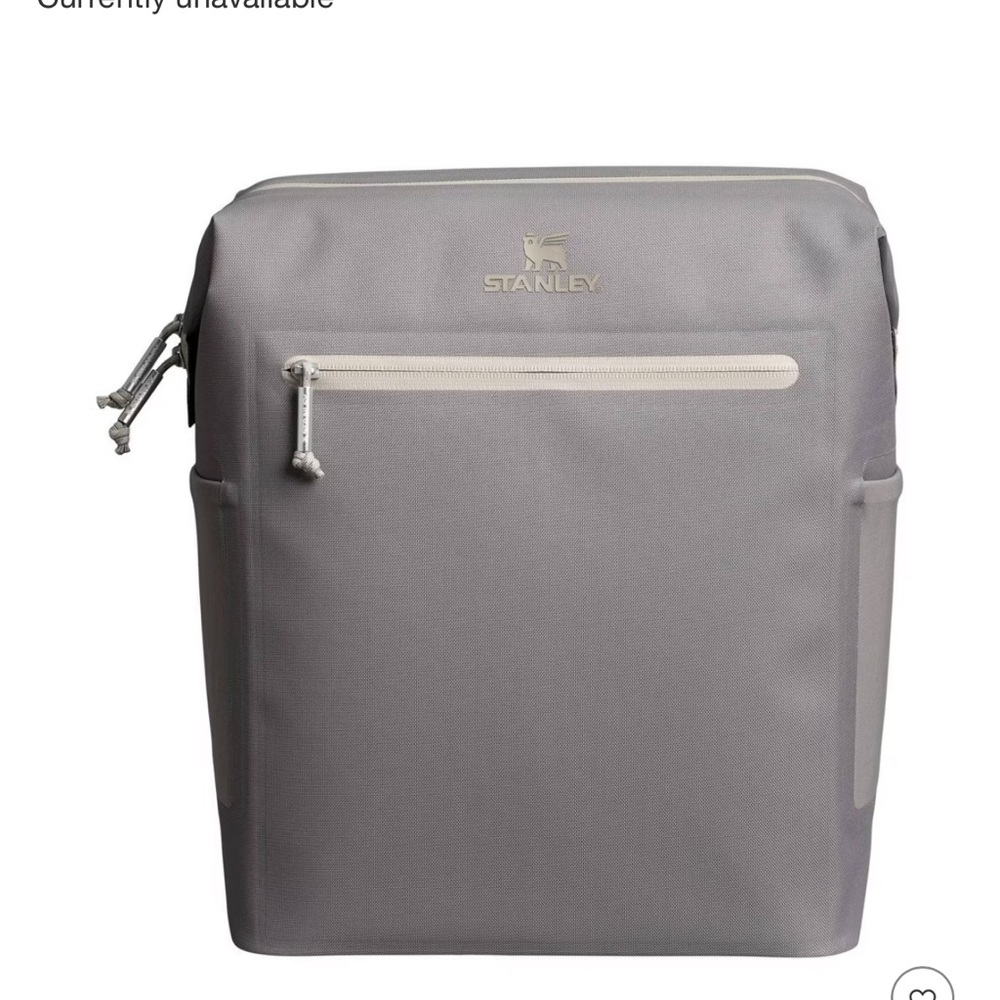 Stanley Gray Cooler Backpack with light gray Zipper Accents